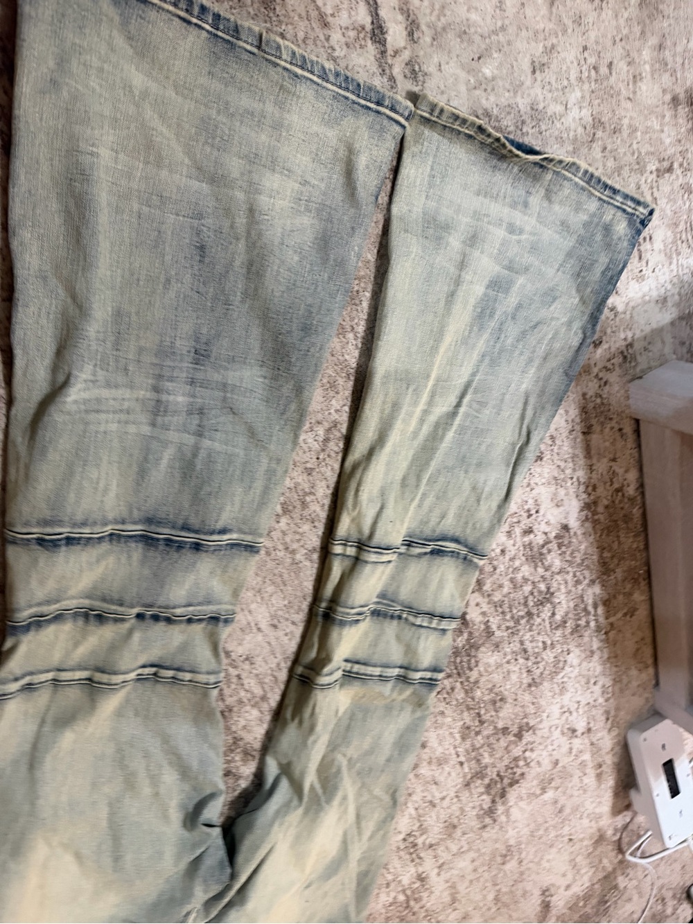 Fashion Nova Light Blue Distressed Flare Jeans - Picture 3 of 4